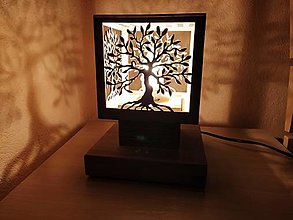 Svietidlá a sviečky - Drevená  lampa  "Strom života" - 16441166_