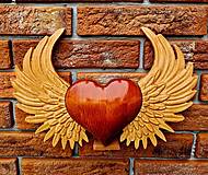 Dekorácie - Drevorezba Anjelske Srdce  - 16441124_