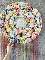 Dekorácie - Kruhová tapiséria "Farebný dážď" - 16441002_