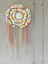 Dekorácie - Kruhová tapiséria "Farebný dážď" - 16441003_