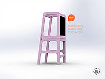 Hračky - Učiaca veža 2v1 -  stolík, stolička a kriedová tabuľa - Zvedavček / Ružová - 16441640_
