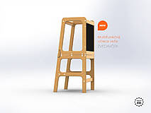 Hračky - Učiaca veža 2v1 -  stolík, stolička a kriedová tabuľa - Zvedavček / Natural - 16441690_