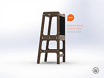 Hračky - Učiaca veža 2v1 -  stolík, stolička a kriedová tabuľa - Zvedavček / Tmavá - 16441727_
