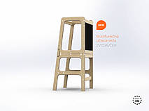 Hračky - Učiaca veža 2v1 -  stolík, stolička a kriedová tabuľa - Zvedavček / Svetlá - 16441751_