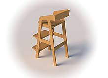 Nábytok - Rastúca stolička DUB - Rastúšik Vysoká [L] - Natural (Sedák/stupienok z dubu) - 16441898_