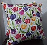 Úžitkový textil - Obliečky na vankúše,,pestrofarebné tulipány" - 16442385_