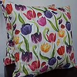 Úžitkový textil - Obliečky na vankúše,,pestrofarebné tulipány" - 16442386_