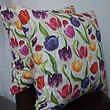 Úžitkový textil - Obliečky na vankúše,,pestrofarebné tulipány" - 16442387_