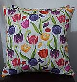 Úžitkový textil - Obliečky na vankúše,,pestrofarebné tulipány" - 16442388_