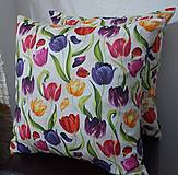 Úžitkový textil - Obliečky na vankúše,,pestrofarebné tulipány" - 16442389_