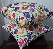 Úžitkový textil - Obliečky na vankúše,,pestrofarebné tulipány" - 16442390_