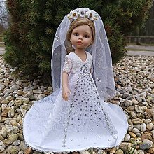 Hračky - Kamienkové svadobné šaty s pre bábiku Paola reina  - 16444950_