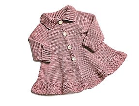 Detské oblečenie - Háčkovaný dievčenský kardigán 2/3 roky Oeko-Tex® staroružový - 16445928_