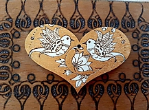 Dekorácie - Srdce - holúbky - 16445044_