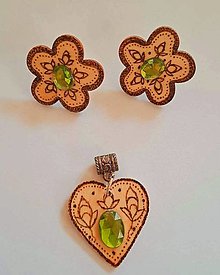 Sady šperkov - Ružičkový set zelený - 16444143_