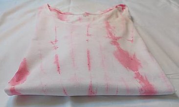 Topy, tričká, tielka - Batikované dámske tričko bielo-ružové - 16442643_