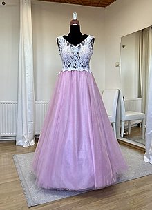 Šaty - Bielo-ružové tylové šaty - 16445511_