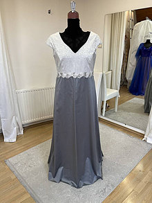 Šaty - Sivé spoločenské šaty - 16445728_