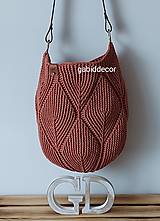 Háčkovaná bavlnená kabelka s 3D vzorom (Tehlová/terracotta)