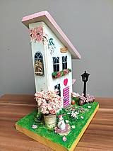 Dekorácie - Jarný domček- ružový - 16442696_
