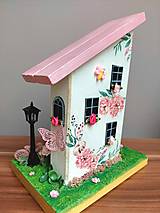 Dekorácie - Jarný domček- ružový - 16442699_