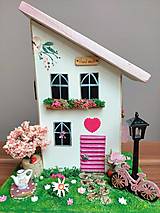 Dekorácie - Jarný domček- ružový - 16442700_