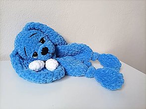 Hračky - Háčkovaný mojkáčik pre bábätko (Modrá) - 16442462_