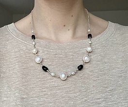 Náhrdelníky - Strieborný perlový náhrdelník - Rosa III. - 16445307_