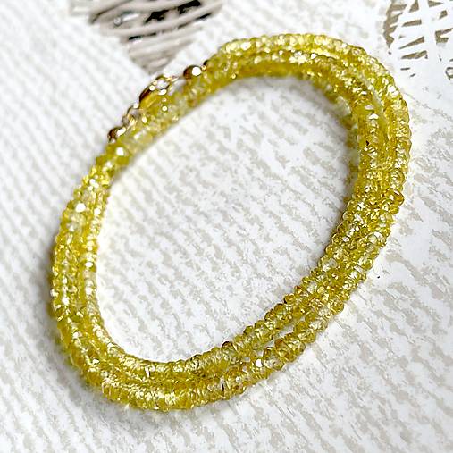 Luxury Faceted Chrysoberyl Necklace AU585 / Náhrdelník chryzoberyl brúsený,  14kt zlato, E025