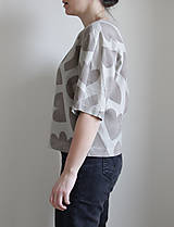 Topy, tričká, tielka - Lněný croptop / Form béžová - 16447029_