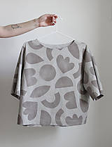 Topy, tričká, tielka - Lněný croptop / Form béžová - 16447030_