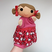 Hračky - Maňuška dievčatko (v červenej lienkovej sukničke) - 16446709_