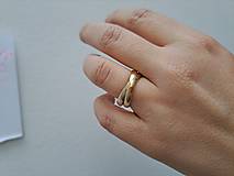Prstene - Zlatý prsteň dvojitý - 16448884_