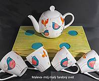 Nádoby - porcelánová čajová/ kávová súprava Rozkvitnutá s vtáčikmi - 16448918_