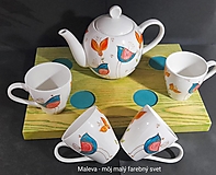Nádoby - porcelánová čajová/ kávová súprava Rozkvitnutá s vtáčikmi - 16448919_