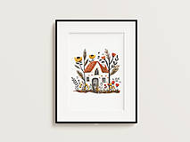 Grafika - Print Art| Škandinávsky jar| Kvetinový domček - 16446221_