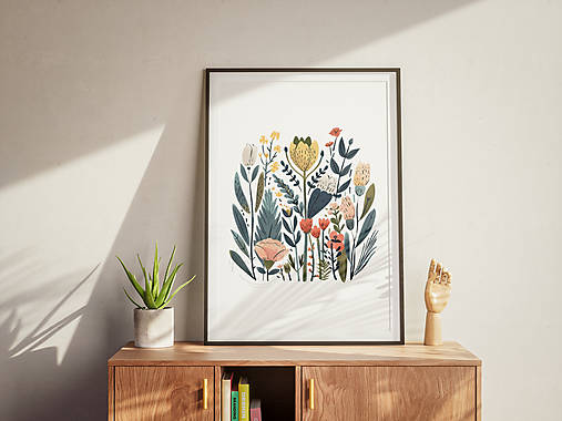 Print Art| Škandinávsky jar| Grafika s kvetinovým motívom