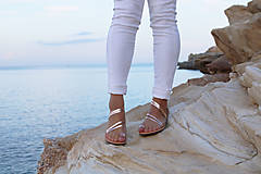 Ponožky, pančuchy, obuv - Kožené sandále SPARTI - medená farba - 16448732_