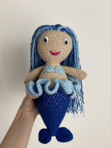 Hračky - Morská panna háčkovaná - modrá farba - 16448083_