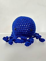 Hračky - mini háčkovaná chobotnička - tmavo modrá - 16448292_