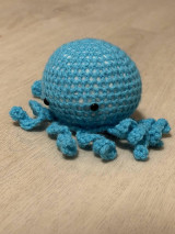 Hračky - mini háčkovaná chobotnička - svetlo modrá - 16448301_