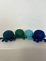 Hračky - mini háčkovaná chobotnička - svetlo modrá - 16448305_