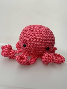 Hračky - mini háčkovaná chobotnička - barbie ružová - 16448314_