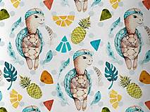 Textil - VÝPREDAJ - Teplákovina - morské korytnačky - 16447083_