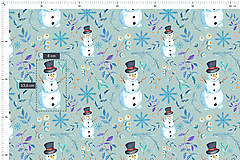 Textil - VÝPREDAJ / PC 1,69€ - Teplákovina veselý snehuliak - 16447132_