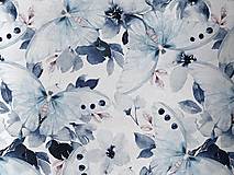 Textil - VÝPREDAJ / PC 1,59€ - Teplákovina modré motýle - 16447276_