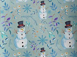 Textil - VÝPREDAJ / PC 1,69€ - Teplákovina veselý snehuliak - 16447130_