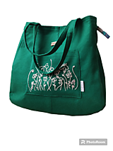 Veľké tašky - Zelená taška s výšivkou - 16448419_