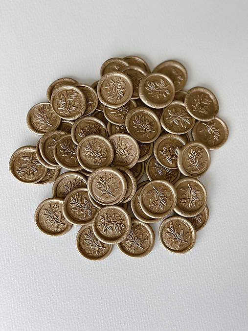 Papier - Pečať na obálku zlatá - vetvička - 16449863_