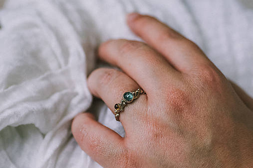 Zlatý prsteň s akvamarínom a citrínom - Zázrak